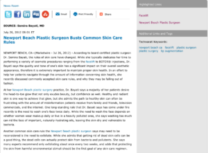 Plastic Surgeon in Newport Beach Talks on New Skin Care Rules plastic surgeon, facelift, newport beach ca, lip augmentation, plastic surgery